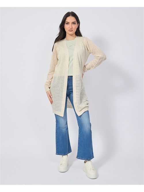 Yes Zee long cardigan in openwork linen blend YES ZEE | M439-HF000245